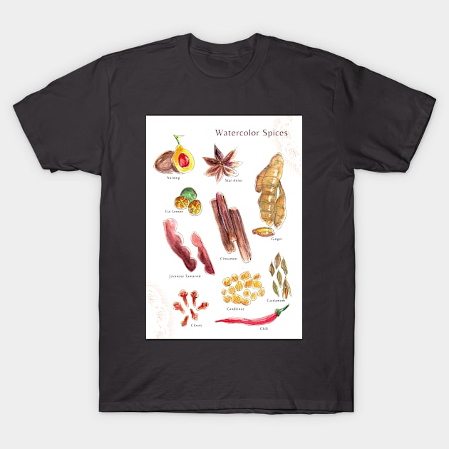 Watercolor Spices T-Shirt by Dearly Mu